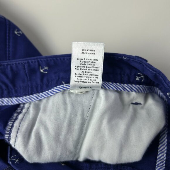 Talbots Navy White Anchor Stretch Cotton Relaxed Chino Pants Womens 12 Nautical‎ - Picture 6 of 12